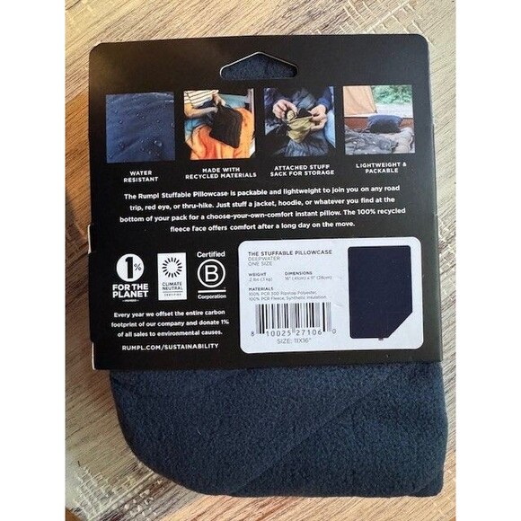 Rumpl The Stuffable Pillowcase BRAND NEW IN PACKAGING Deepwater Blue - Picture 2 of 7